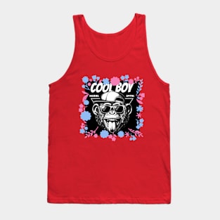 Cool Boy Chimp wears hat, sunglasses and tongue) Tank Top